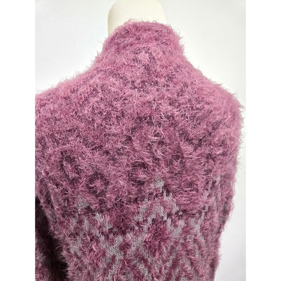 Eddie‎ Bauer Womens Cardigan Small Purple Long Sleeve Open Front Fuzzy Sweater S - Picture 7 of 9